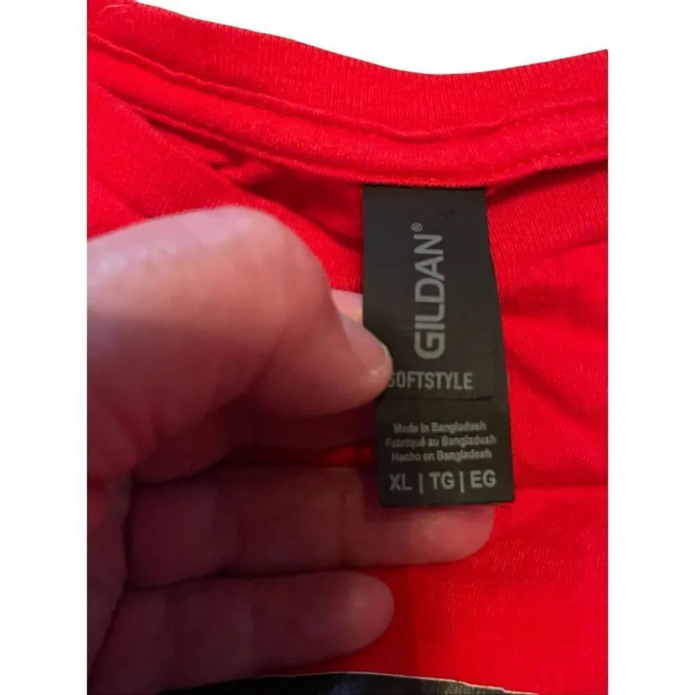 Gildan Red Soft Style Cotton Crew Neck Short Sleeve Ducati Graphic T-Shirt XL